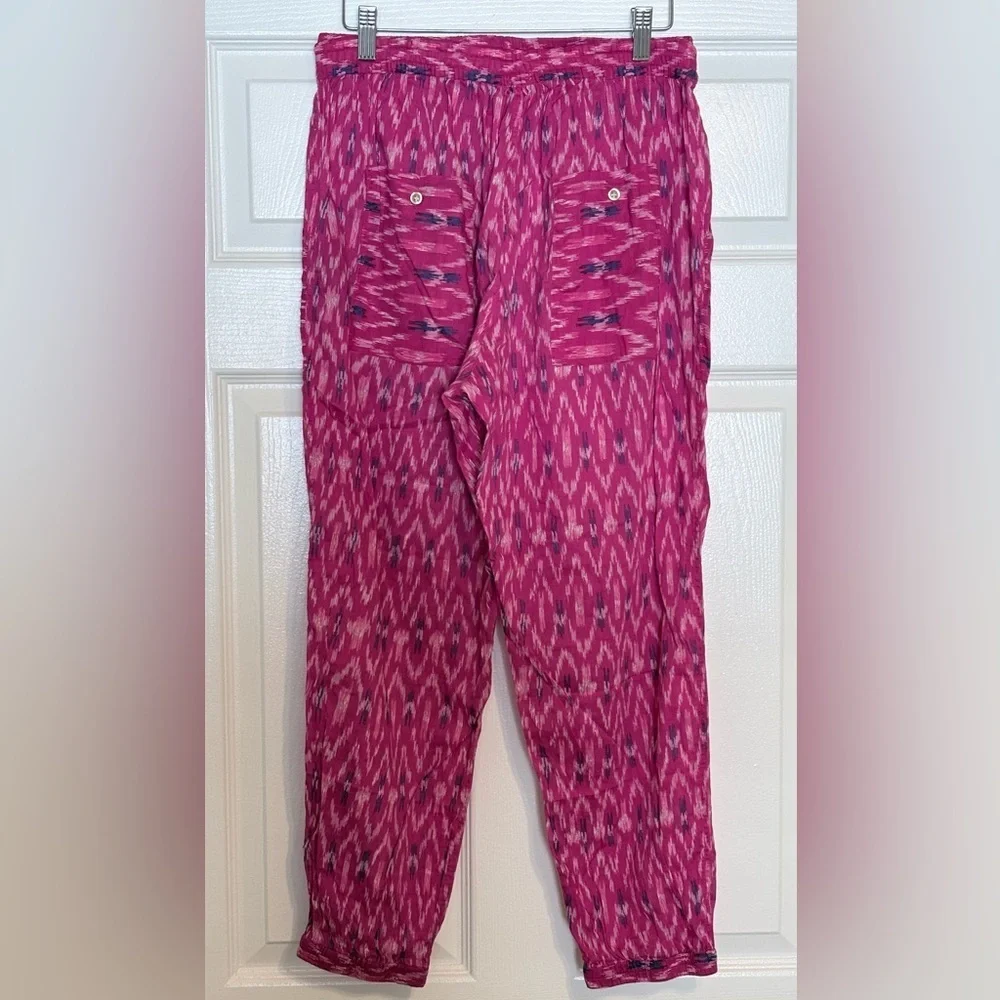 Isabel Marant Lagen Fuchsia Ikat Print Cotton Pant EU 36 US 4 Small